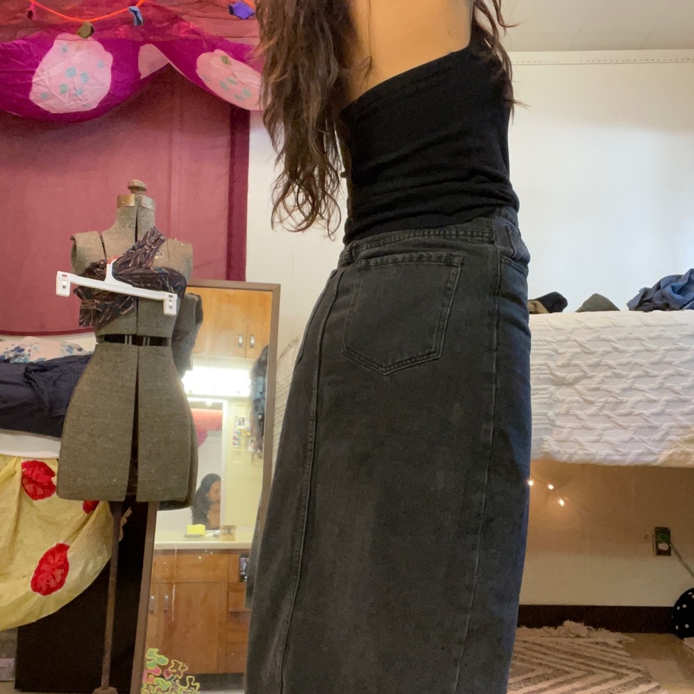 Long Black Jean Skirt size M